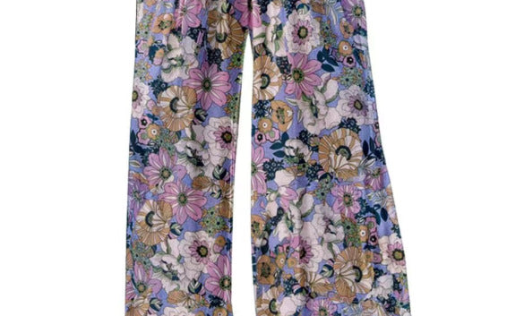 Printed Overalls With Pleated Pockets