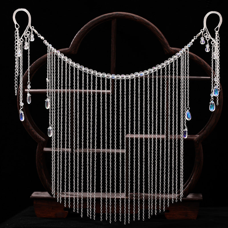 Hanfu Ancient Style Face Covering Curtain Tassel Veil Hanging Ear