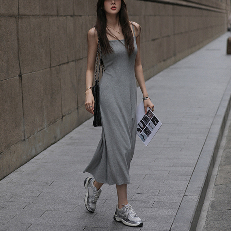 Versatile Slim-fit Striped Slip Dress For Women