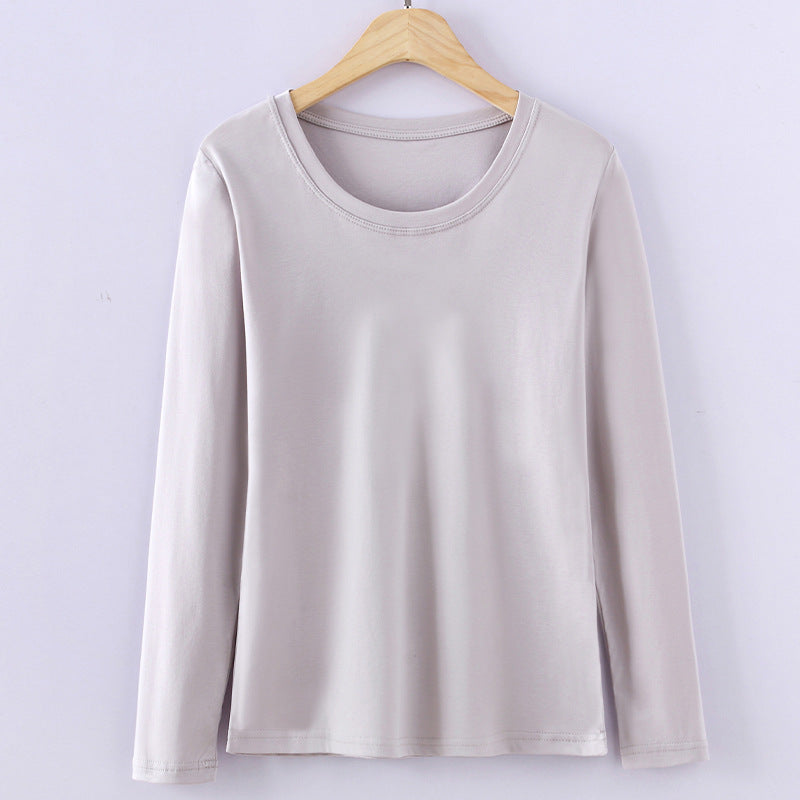 Mercerized Cotton Trendy Women's T-shirt Long Sleeve