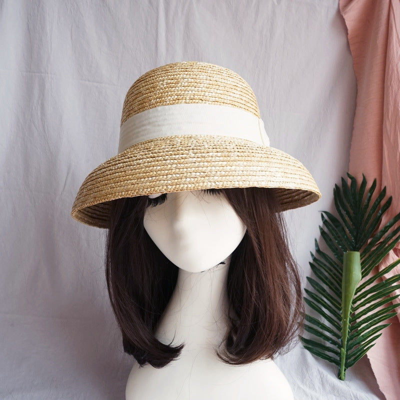 French Women's Vintage Straw Bell Beach Straw Hat