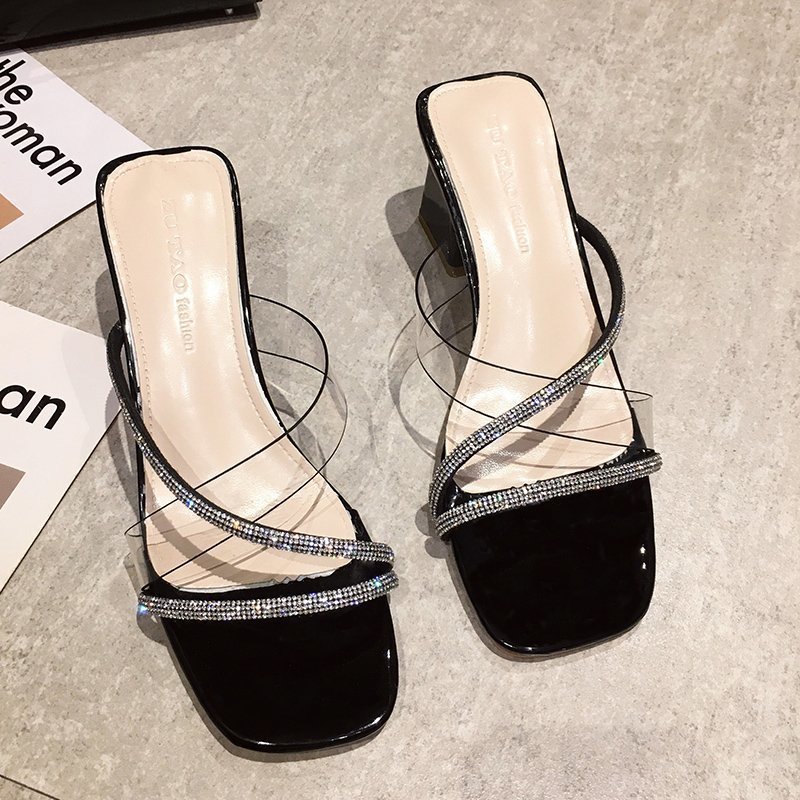 Korean Style Simple Fashion Transparent Sandals And Slippers