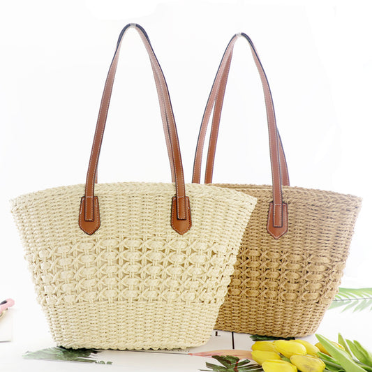 Women's Fashion Minimalist Hollow Paper Rope Straw Bag