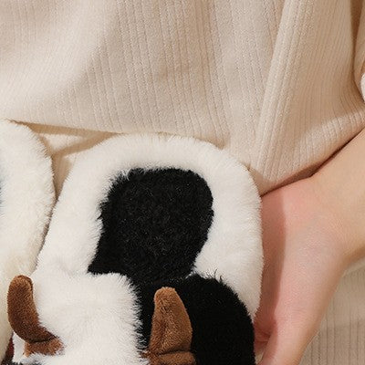 Cow Cotton Slippers Winter Plush Household