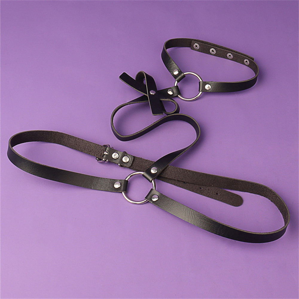 Sexy Ladies Bow Belt Personality Fashion Choker One Strap Punk  Harness