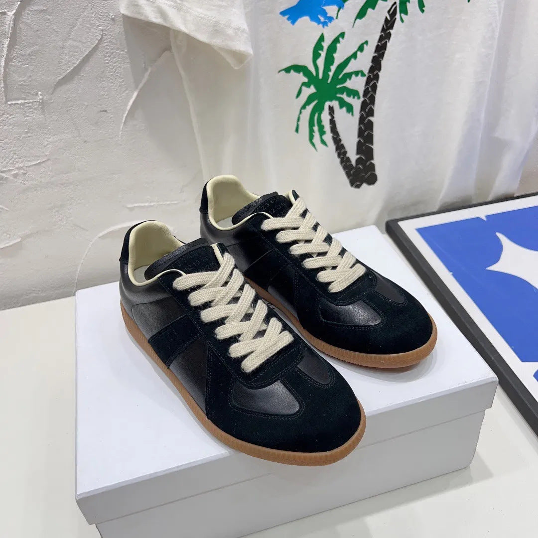 Soft Cowhide Unisex Thin-soled Casual Sneakers