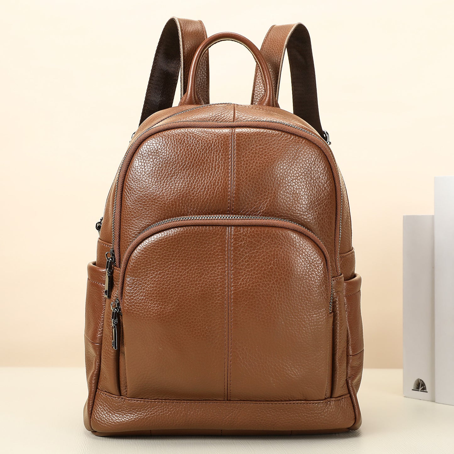 Elegant And Casual Leather Womens Backpack