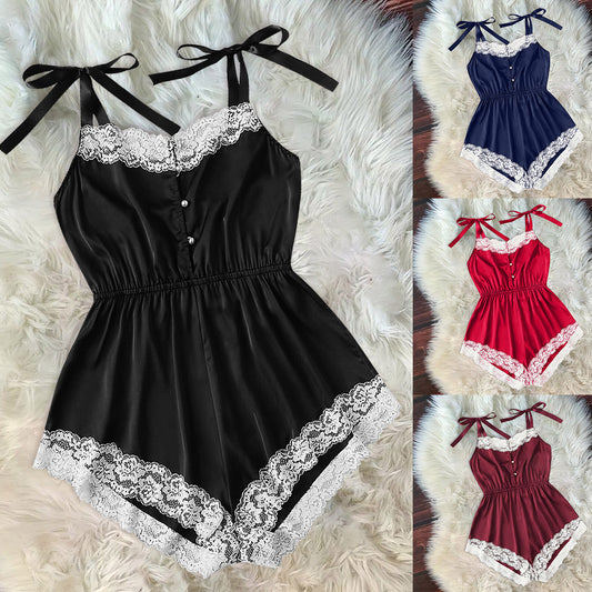 Pearl Button Underwear Nightdress Home Wear