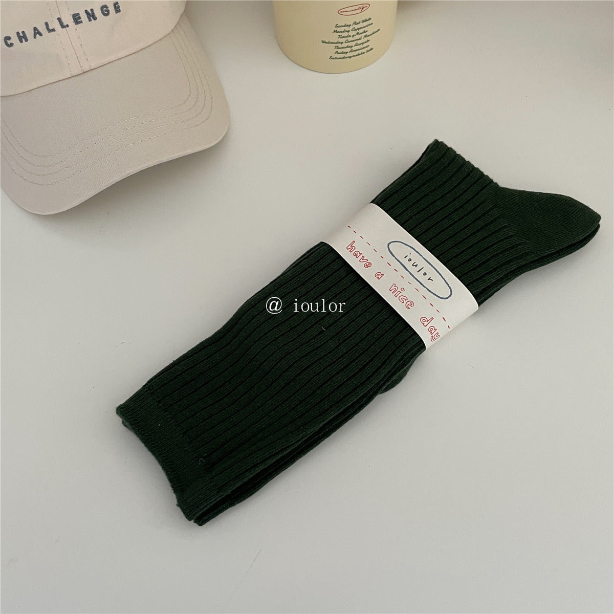 New Solid Color Thick Strip Stockings