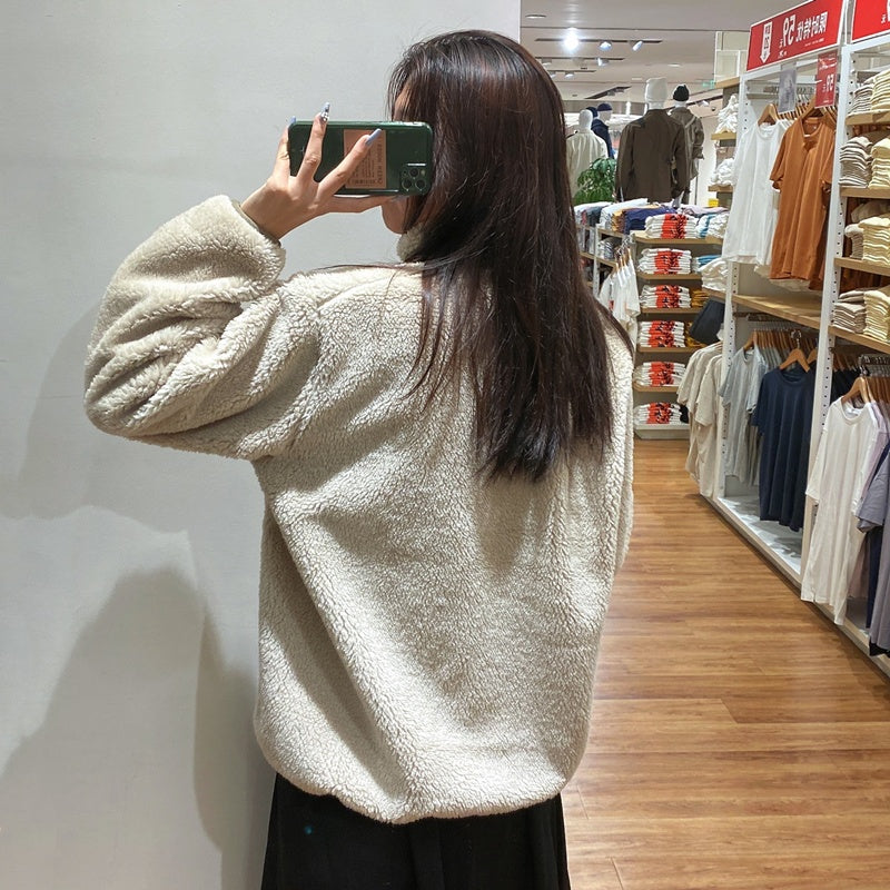 Men's And Women's Couple's Windproof Polar Fleece Jacket Long-sleeved Jacket