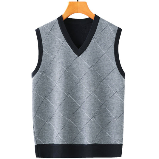 Far havde en forårs- og efterårsjakke med en midaldrende sweater på