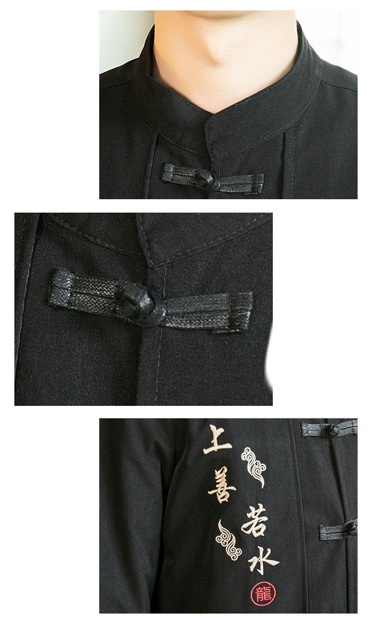 Linen Embroidery Autumn Fake Two Sets Of Long Sleeves
