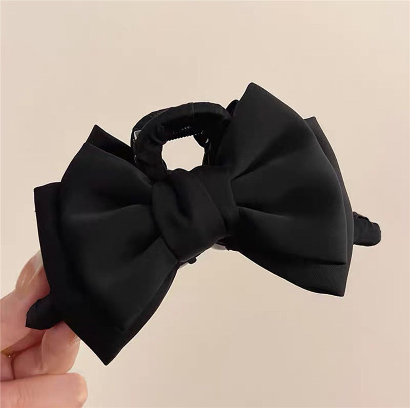 Bow Claw Clip Graceful Satin Headdress Shark Clip Updo Hair Claw