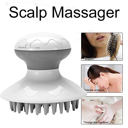 DEWIN Massageborste, hårbotten massageborste antistatisk elektrisk huvudmassör i hårbotten avslappning stressavlastning hår skurborste