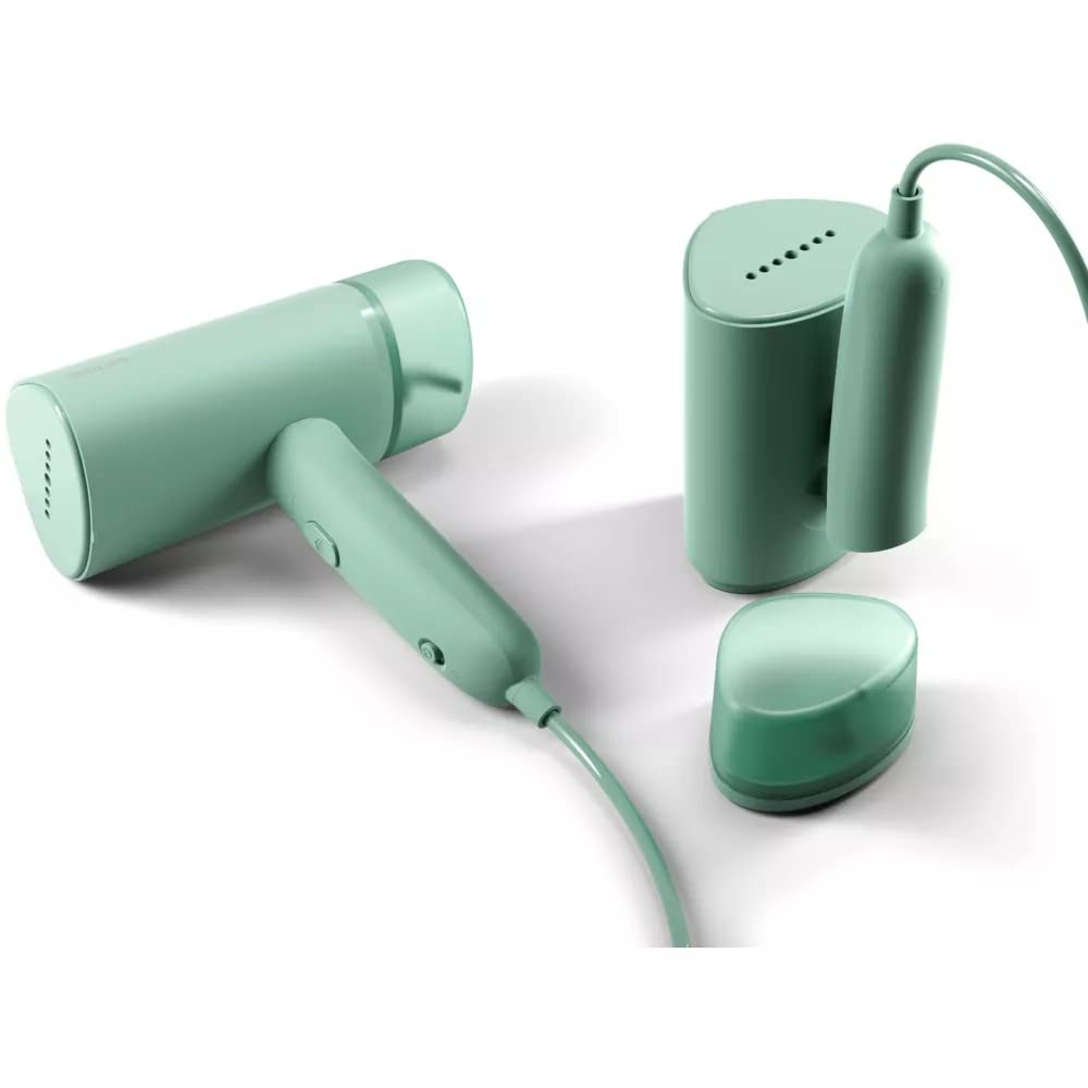 Philips 3000 Series handhållen steamer - 1000W, 20 g/min ånga, Löstagbar 100 ml vattenbehållare, Plastplatta, Grön (STH3010/70)