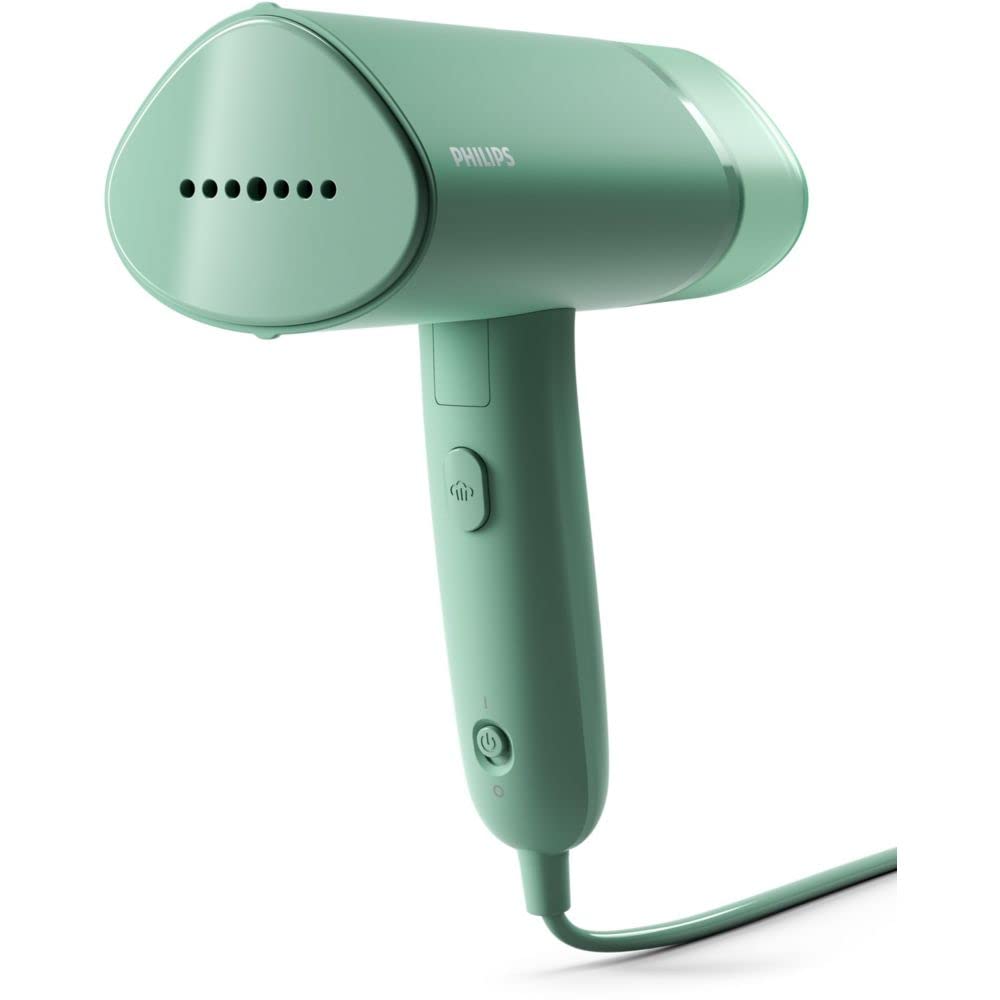 Philips 3000 Series handhållen steamer - 1000W, 20 g/min ånga, Löstagbar 100 ml vattenbehållare, Plastplatta, Grön (STH3010/70)