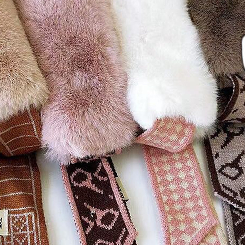 Women's winter warm cross-lace plush scarf
