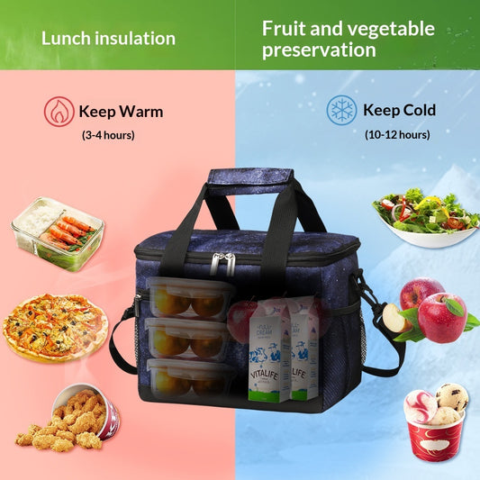 Portable Outdoor Insulated Tote Bag Foldable Made From Thickened Oxford Fabric With Leak Proof Insulation
