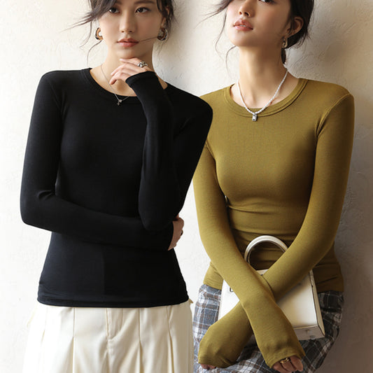 Modal Round Neck Bottoming Shirt Female Suit Slim Fit Inner Wear High Sense
