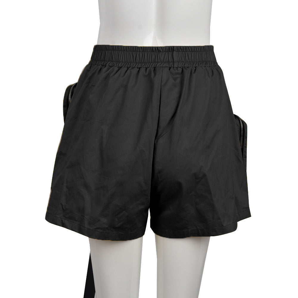 Women's Summer Multi-zipper Elastic Waist Casual Shorts