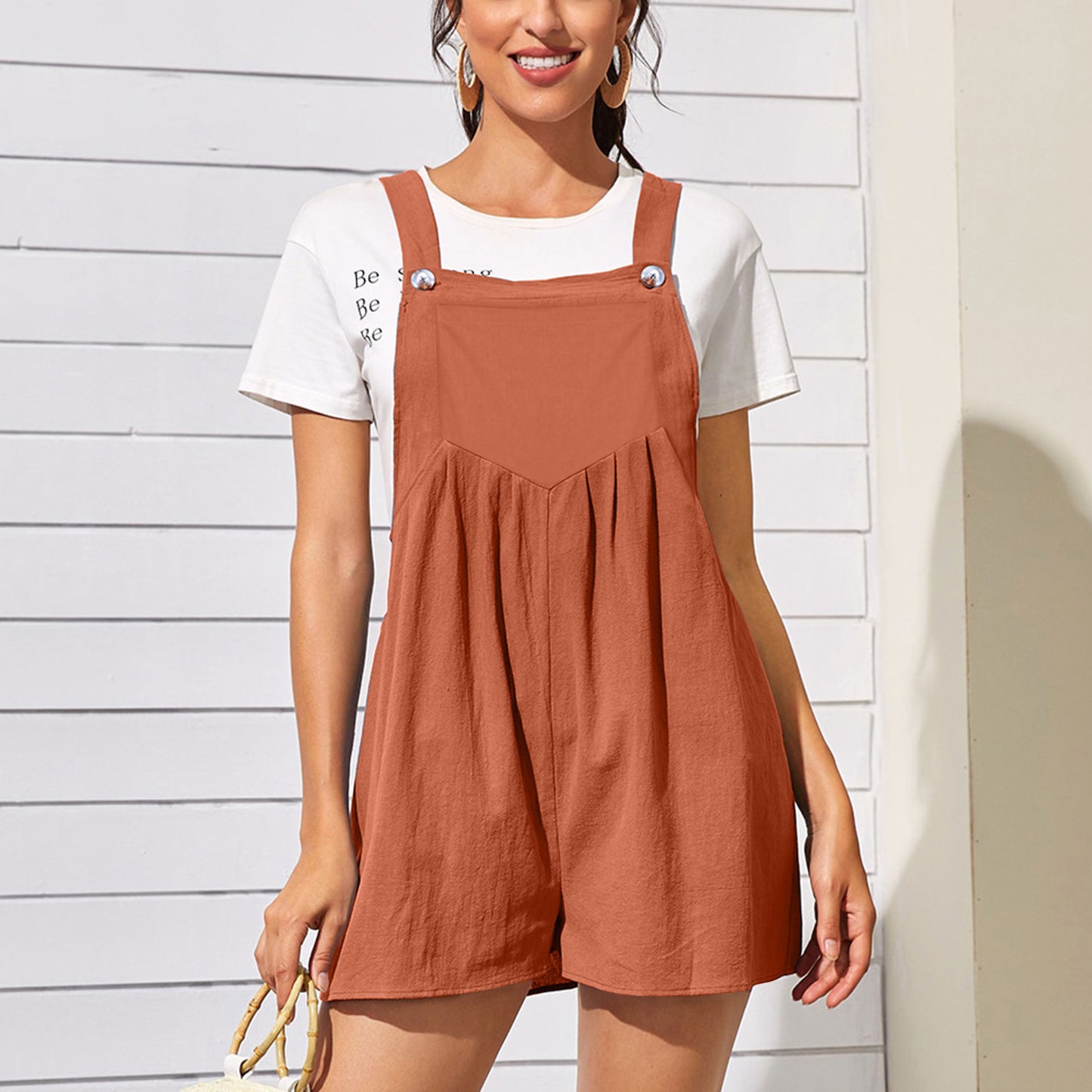 Summer Women's Cotton Linen Sleeveless Jumpsuit