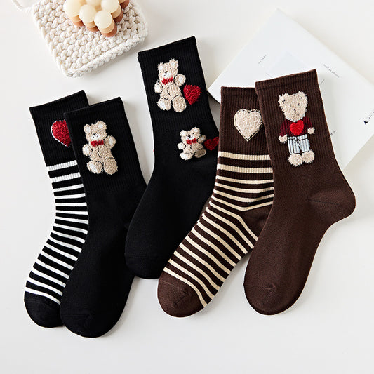 Net Red Socks Women's Pure Cotton Mid-tube Ins Trend