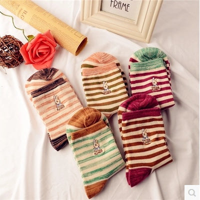 Female pure cotton shallow mouth cartoon socks
