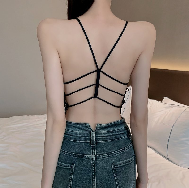 New Sexy Hollow Beautiful Back Women's Camisole With Chest Pad