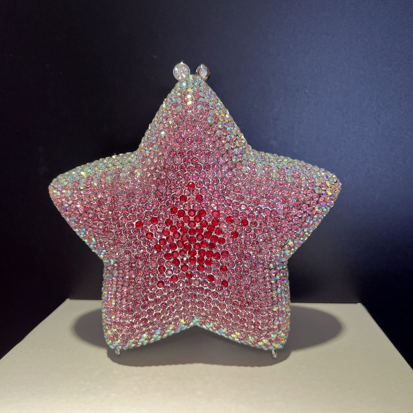 Lille stjernebesat diamantmiddag fuld diamant håndtaske