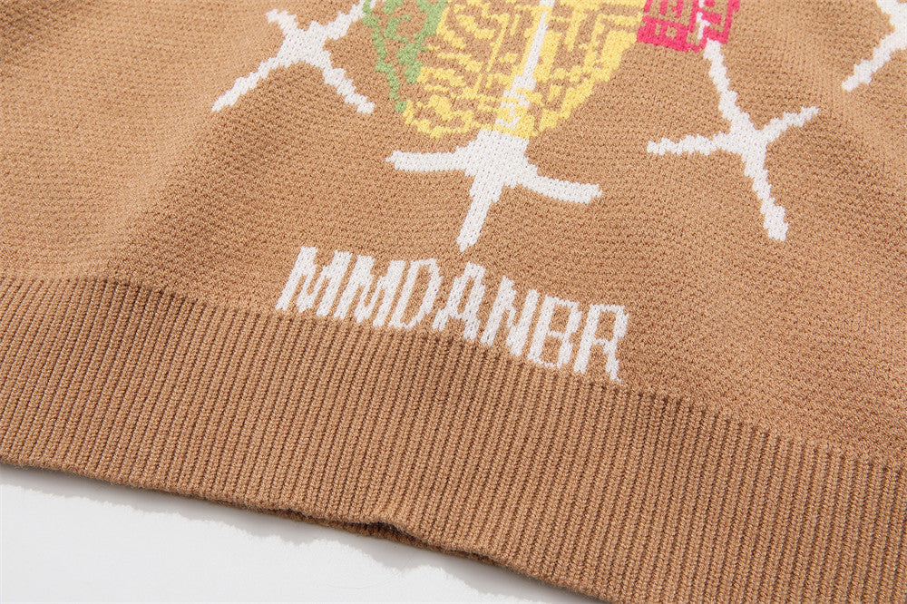 Striktrøje med stjernekors og rund hals fra Trendy Brand