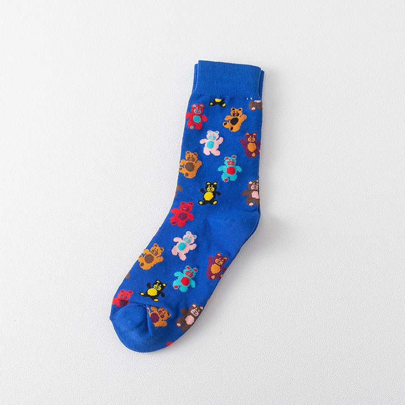 Personality Cartoon Bear Fashion Socks Girl Style Ice Cream