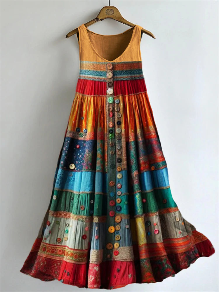 Summer New Beach Hawaiian Print Loose Dress