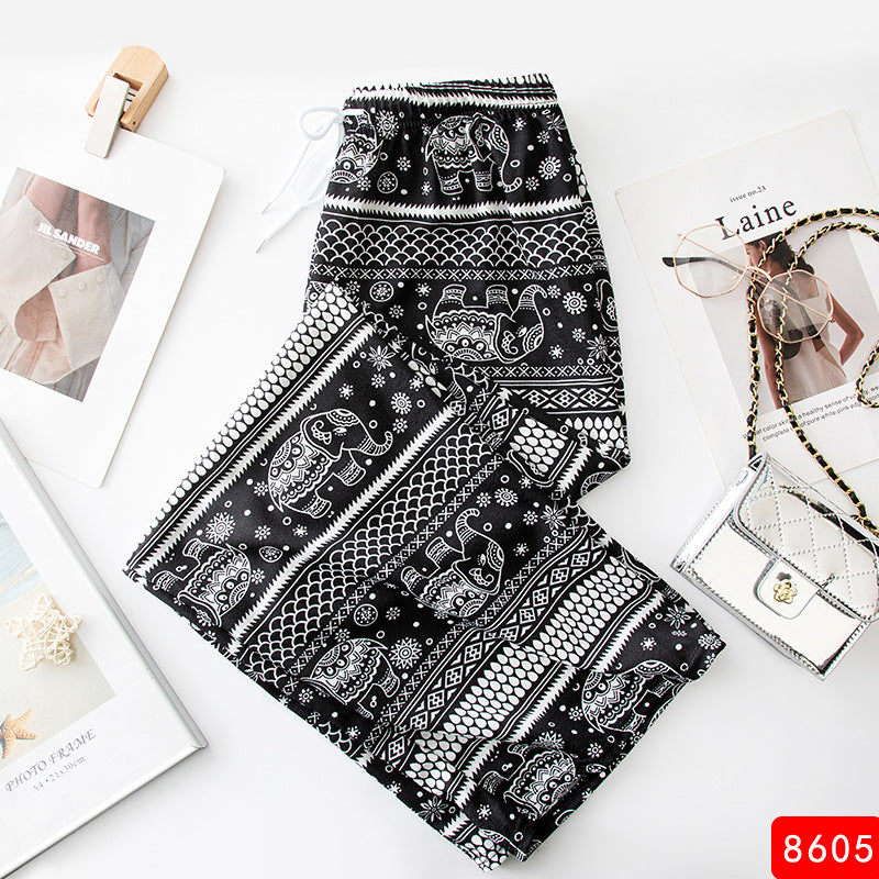 Summer Thin High Waist Drooping Straight Loose Casual Pants Mop Pants