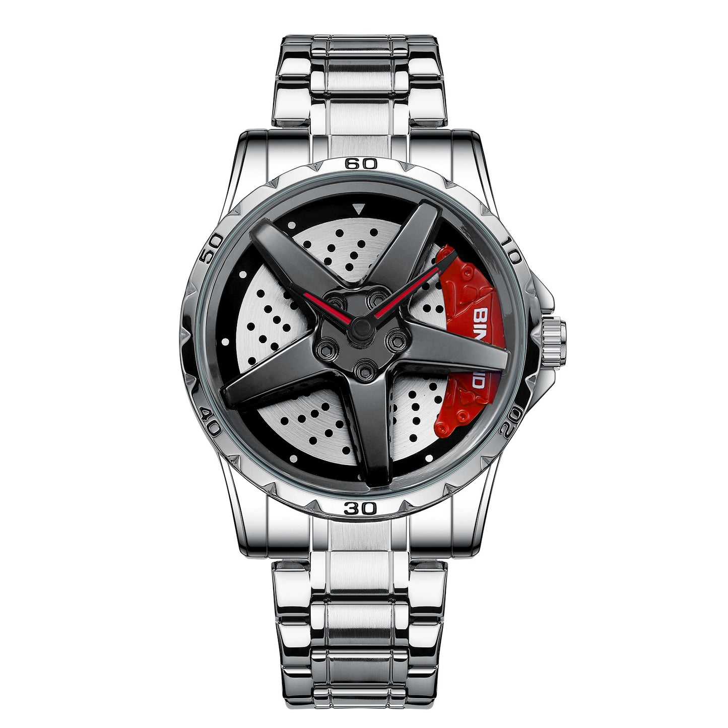 Motorcycle Engine Brake Caliper Watch For Men, Car Wheel Hub Dial