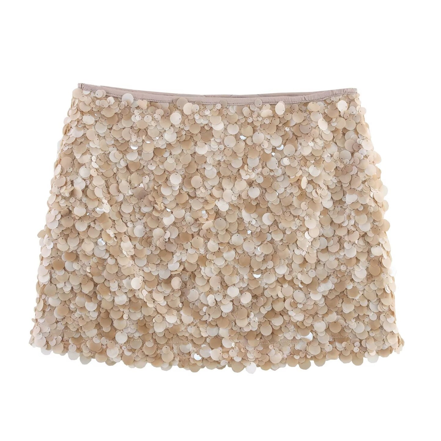 Lady Sequin Decorated Mini Skirt