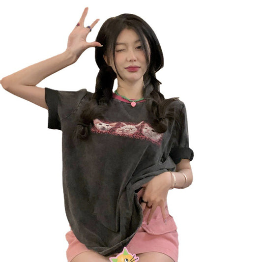 American Retro Hong Kong Chic Loose Top Ins