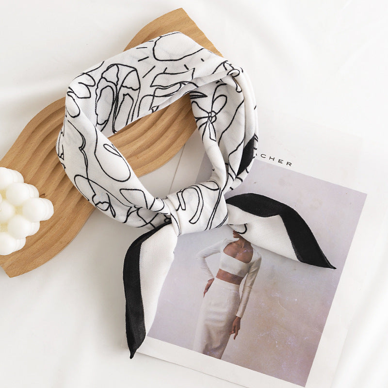 Printed 65cm Kerchief Scarf Shawl