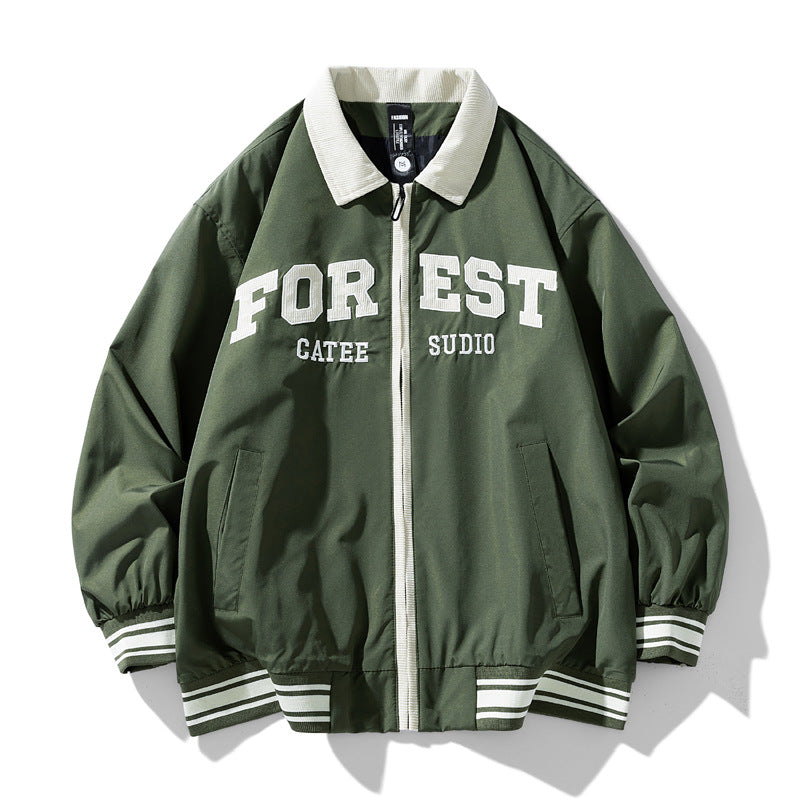 High-end Lapel Baseball Uniform Men's Casual Jacket