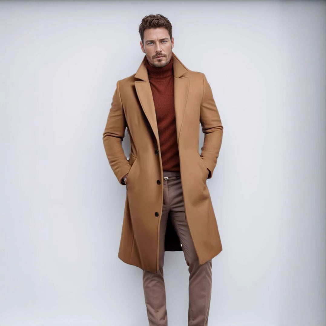 Men's Medium-length Single-breasted Multi-color Warm Youth Coat