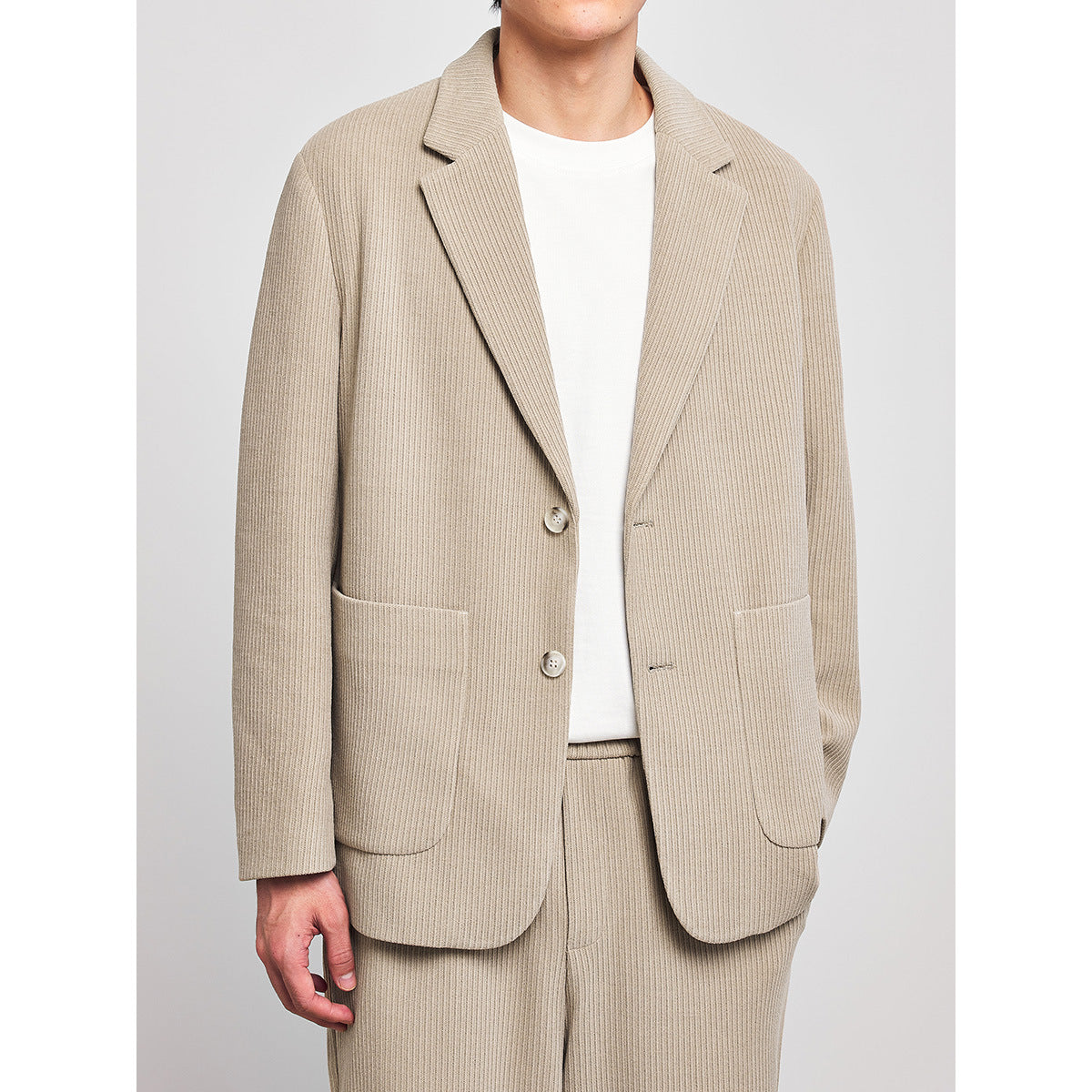 Men's Striped Texture Suit Coat Loose And Simple Jacket