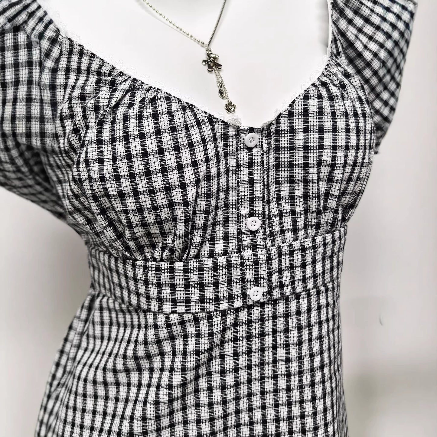Casual Plaid Womens Summer Short-Sleeve T-Shirt