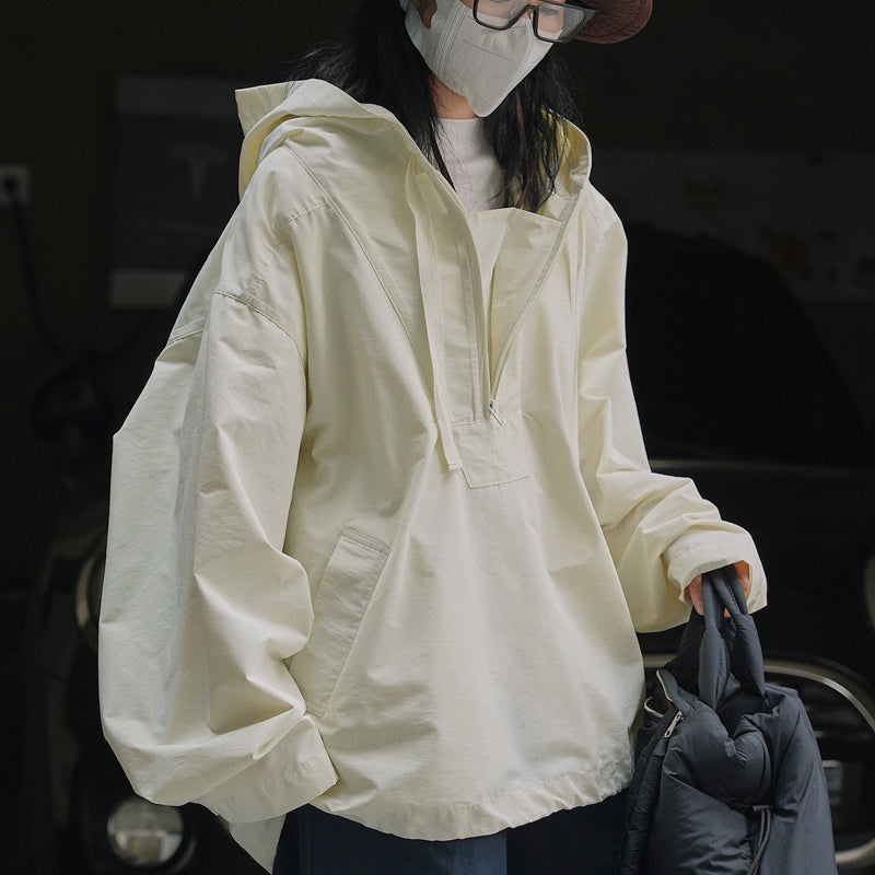 Ny koreansk stil afslappet urban outdoor hættejakke med slank profil, vindtæt frakke og sweatshirt