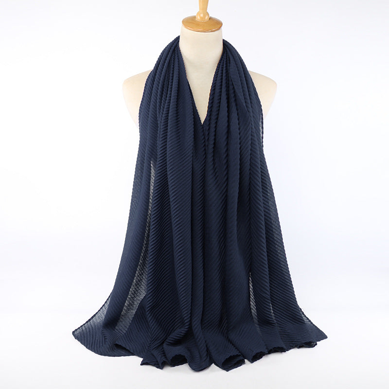 Pleated cotton women's scarf
