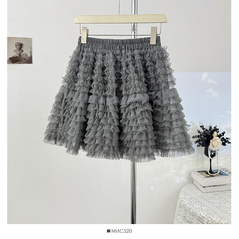 Korean-style Sweet Tulle Tutu Skirt For Women