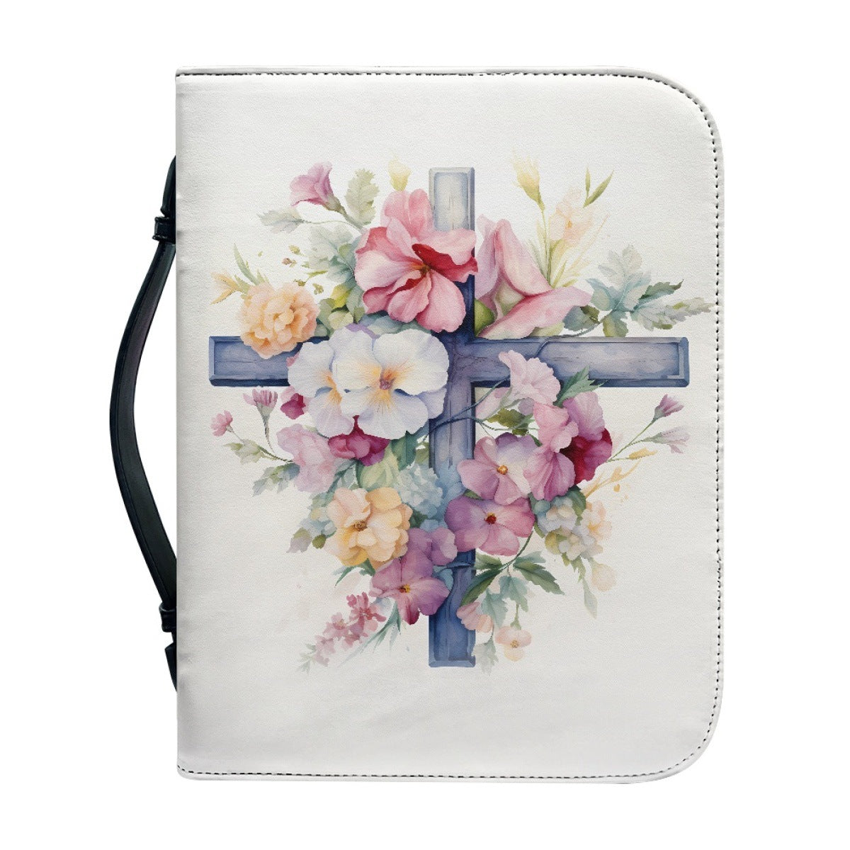 Portable Printing Book Protection Storage Holy Book Cross Sunflower Handbag