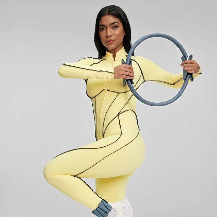 Sports Fitness Split Design One-piece Hot Girl Skinny Yoga Clothes With Chest Pad Breathable