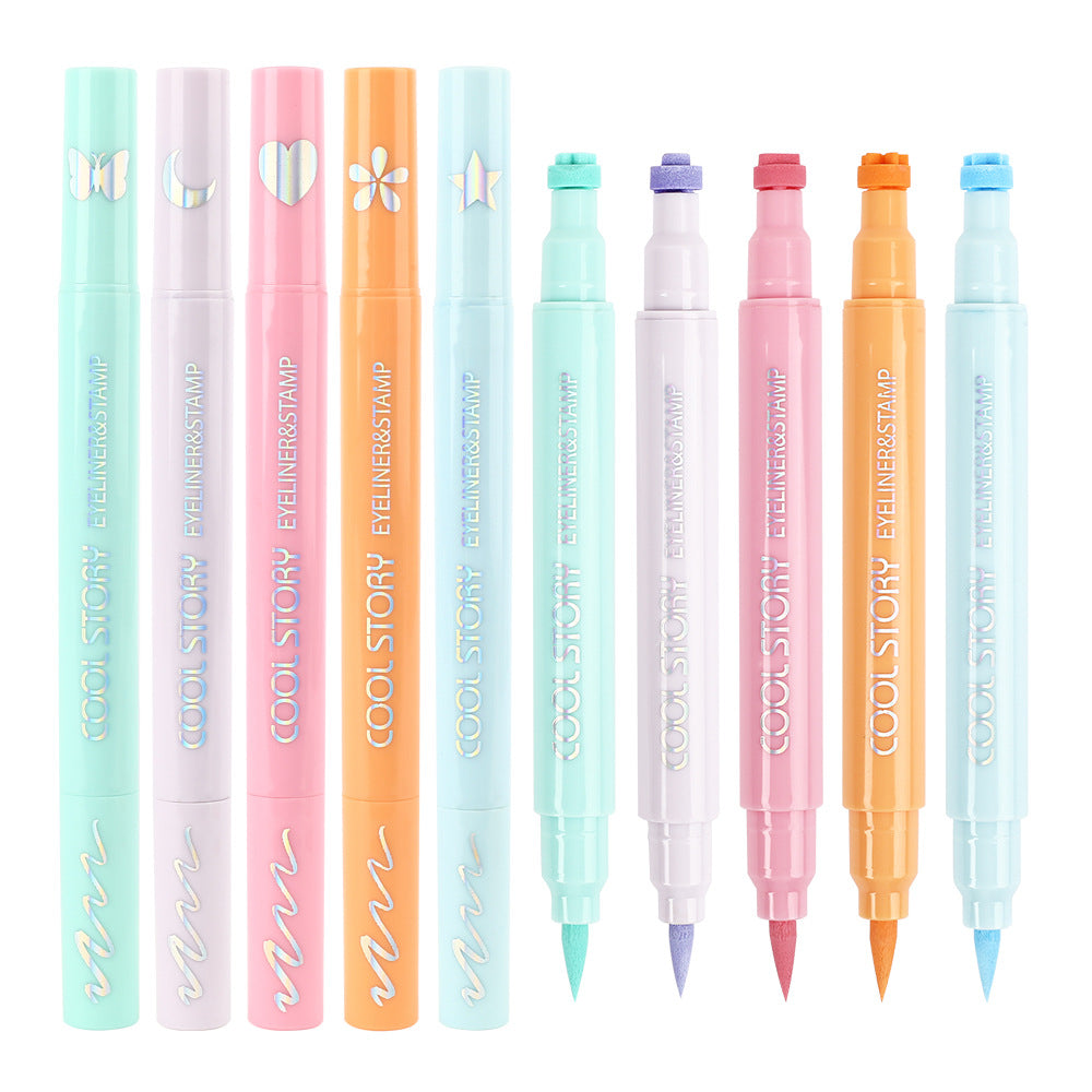 Color Eyeliner 5 PCs Suit Double-headed Seal Eyeliner Long-lasting Quick-drying