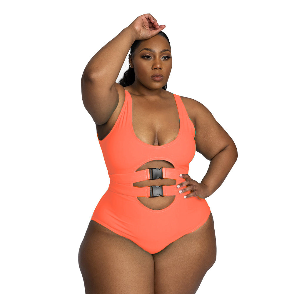 Leopard Bikini Fat Woman Beach Belt Swimsuit