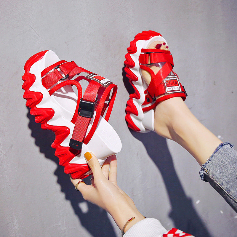 Thick-soled Sandals And Slippers For Women's Outer Wear