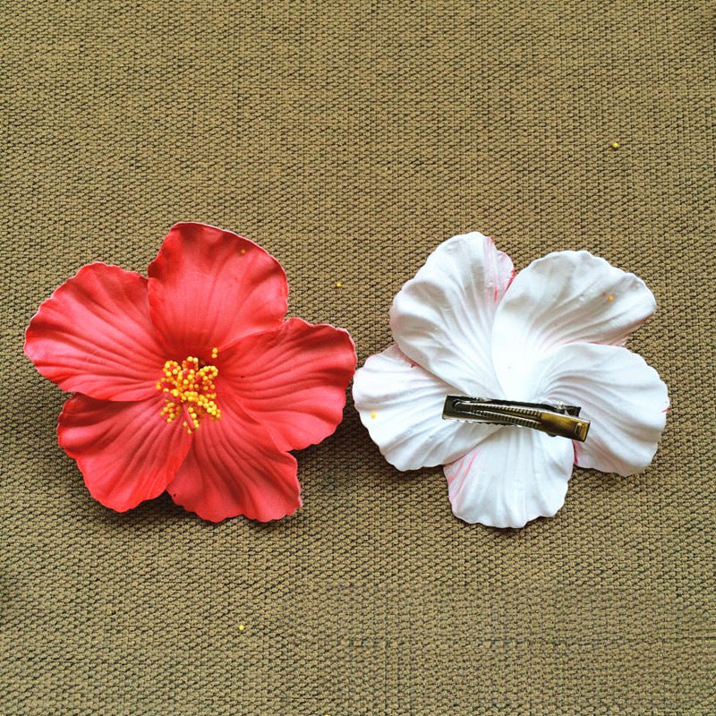 Sweet Seaside Beach Degree Hibiscus Rosa-sinensis Flowers Hairpin Side Clip